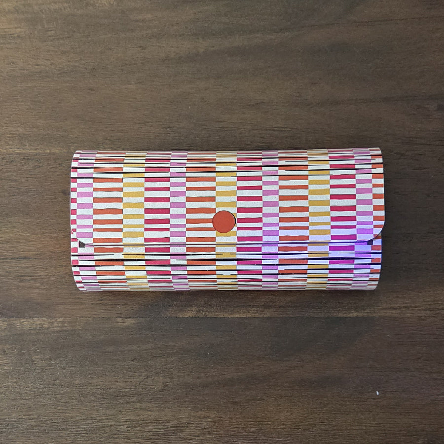 Pink Orange Pattern Glasses Case
