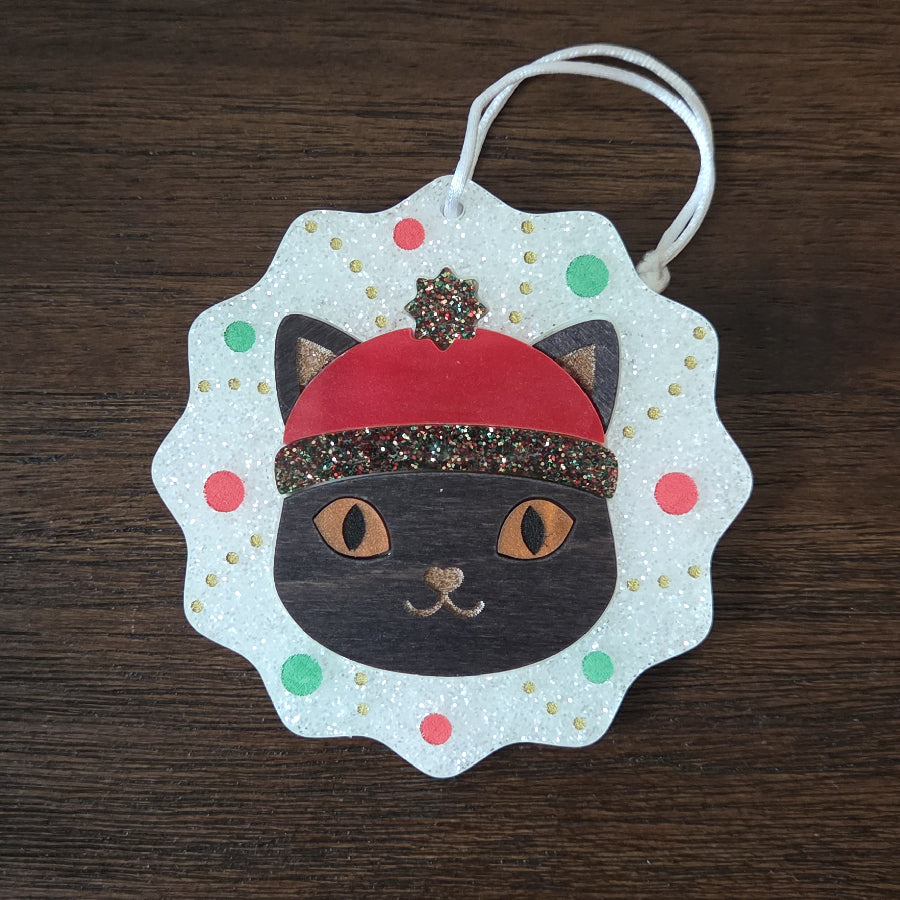 Cat Wreath Ornament