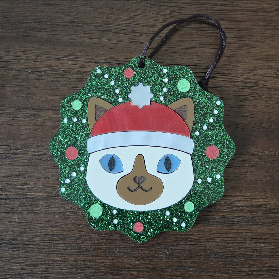 Cat Wreath Ornament
