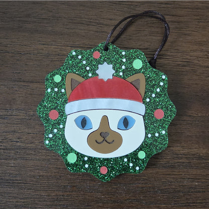 Cat Wreath Ornament