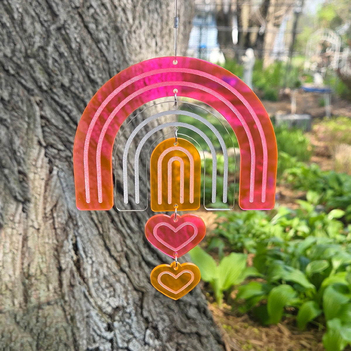 Rainbow Hearts Suncatcher