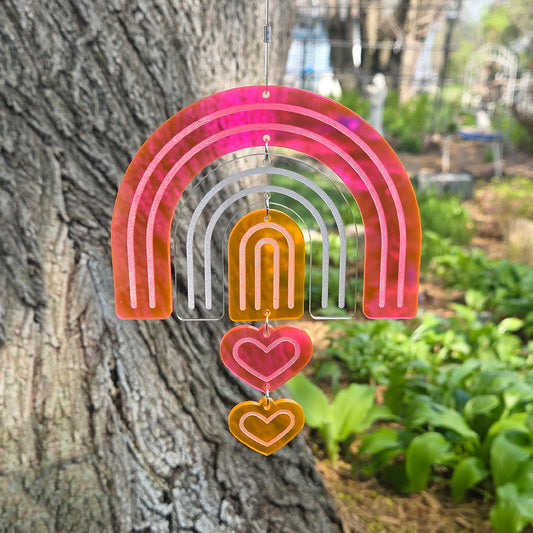 Rainbow Hearts Suncatcher