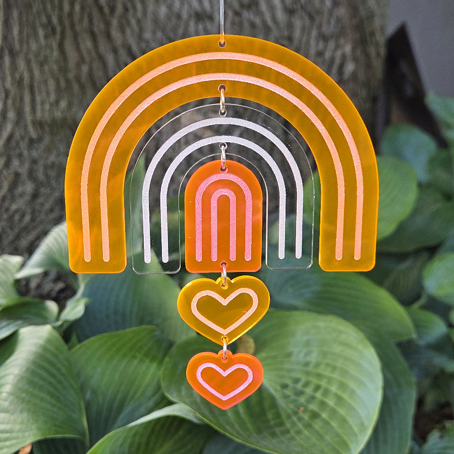 Rainbow Hearts Suncatcher
