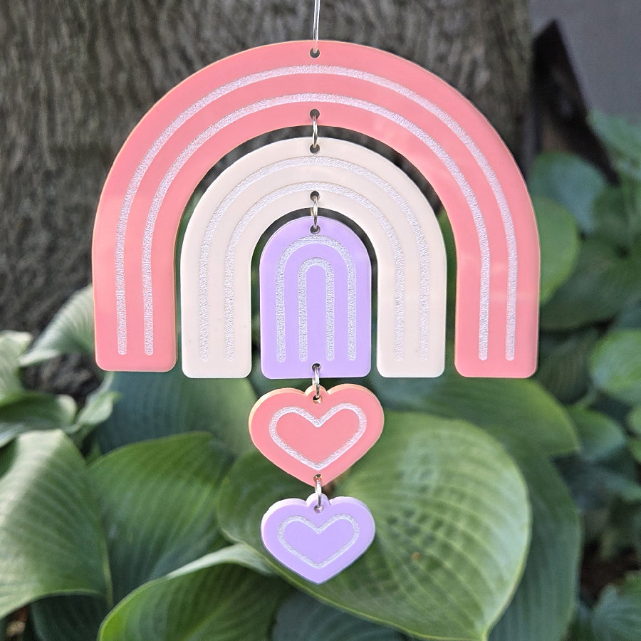 Rainbow Hearts Suncatcher