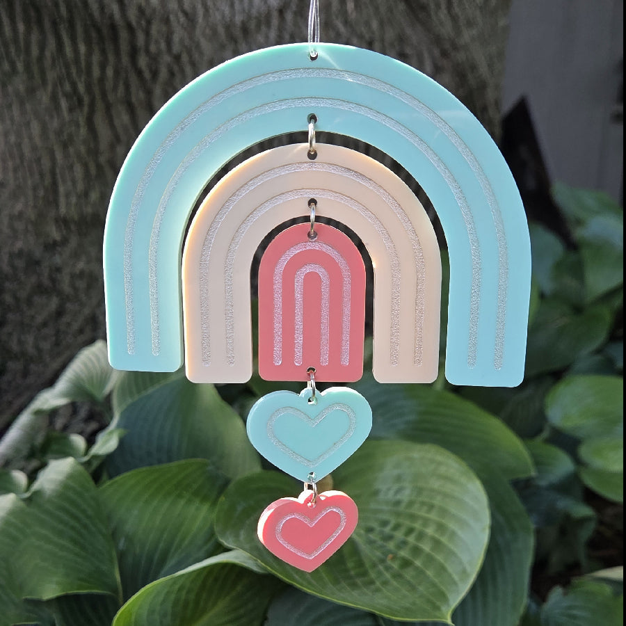 Rainbow Hearts Suncatcher