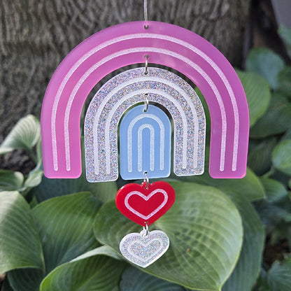 Rainbow Hearts Suncatcher