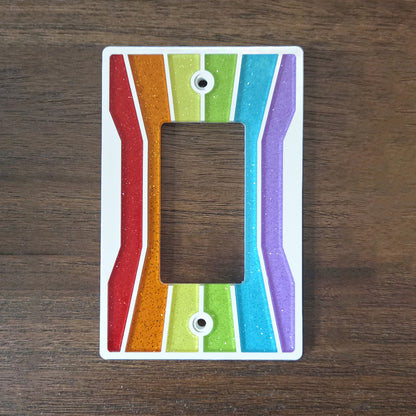 70s Lines Rainbow Switchplate Cover
